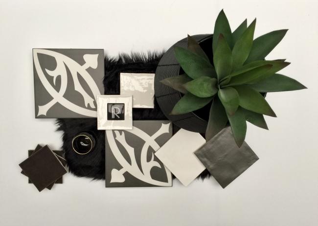 LA MADELEINE ZELIE NOIR & ATELIER 10x10 BLANC DE LIN GLOSSY & ATELIER 14X14 NOIR & BLANC DE LIN MAT